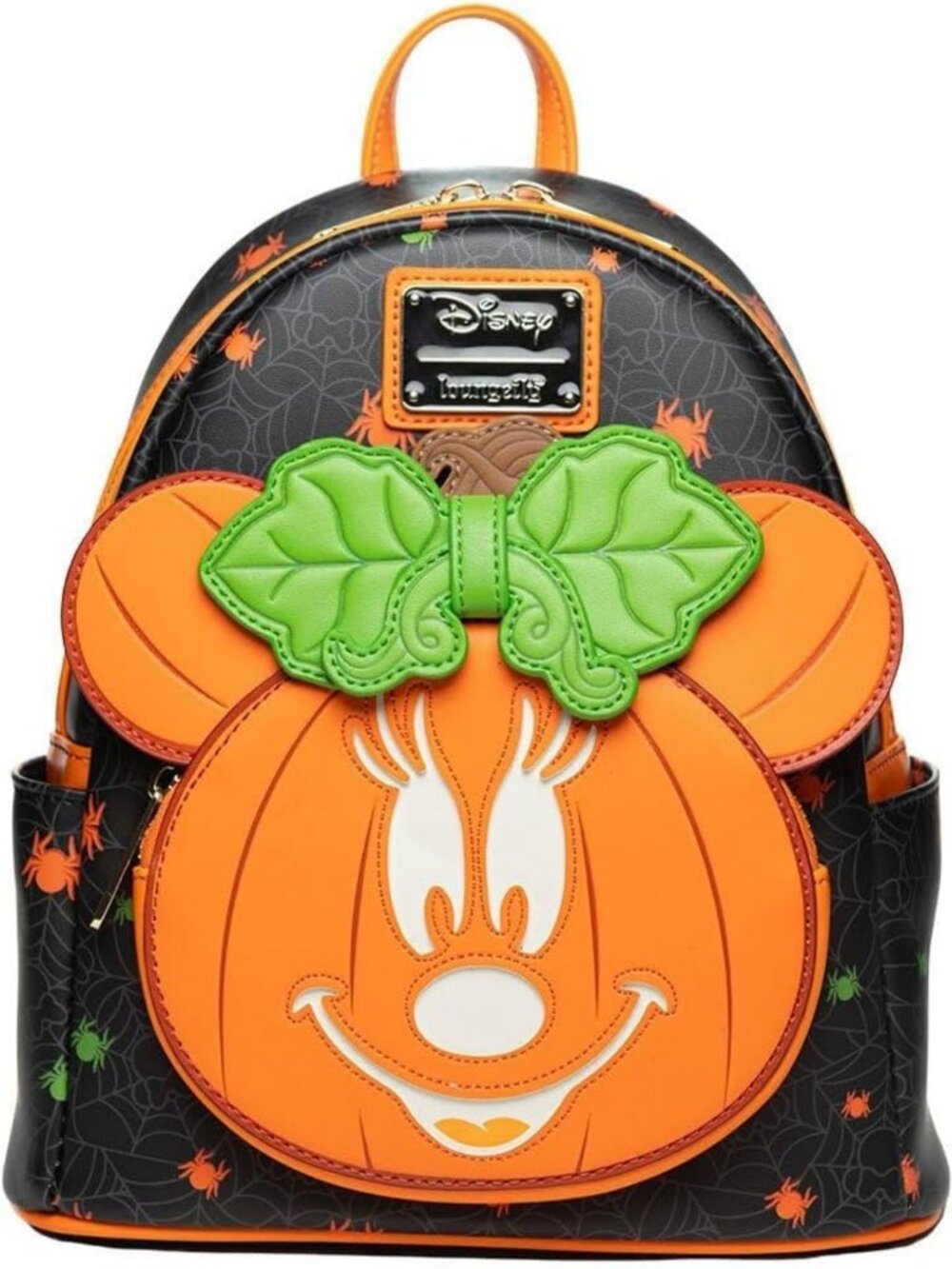 Glow in the Dark Pumpkin Minnie Mouse Women's Lounge Backpack, Cute & Fun!